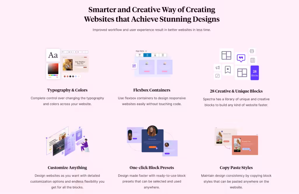 Spectra design options for brand-consistent marketing pages