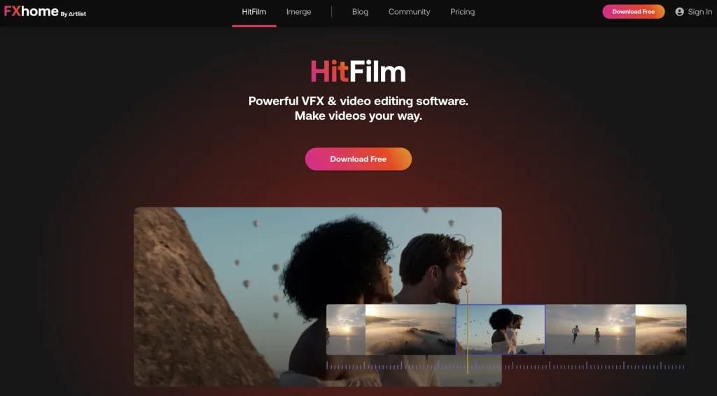 Download HitFilm Free Video Editing Software FXhome 2023 11 003421