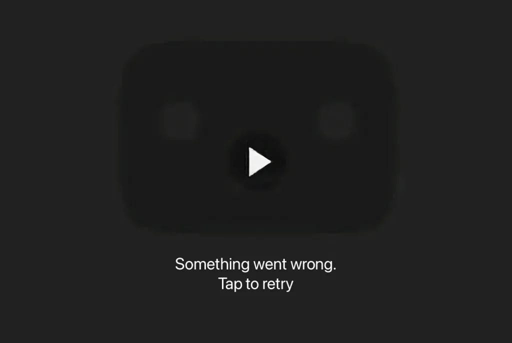 Something Went Wrong error