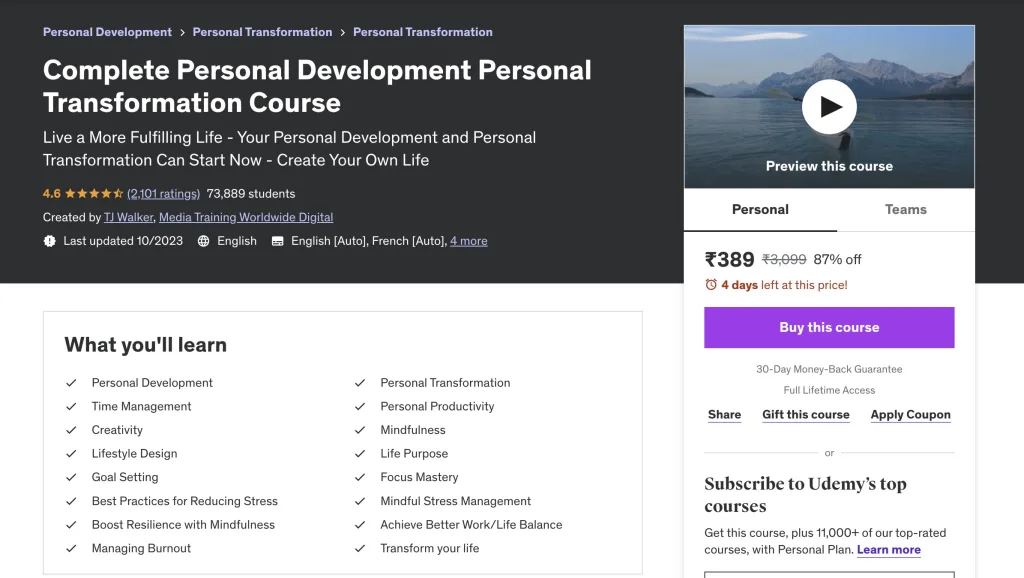 Complete Personal Development Personal Transformation Course Udemy 2024 01 003763