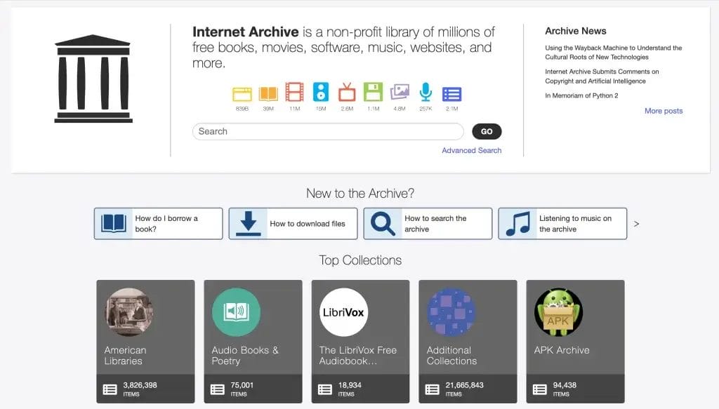 Internet Archive Digital Library of Free Borrowable Books Movies Music Wayback Machine 2024 01 003725