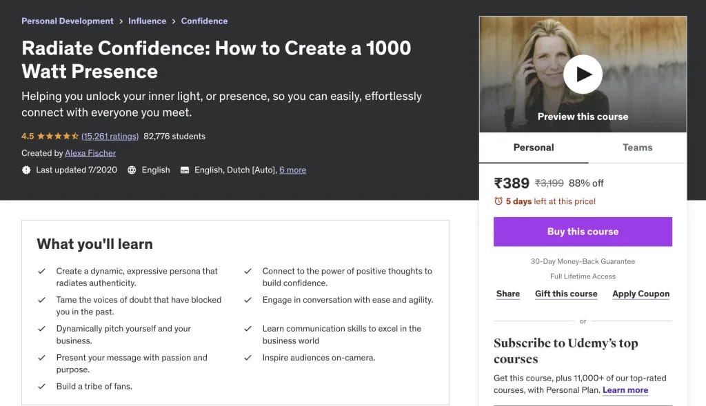 Radiate Confidence How to Create a 1000 Watt Presence Udemy 2024 01 003759