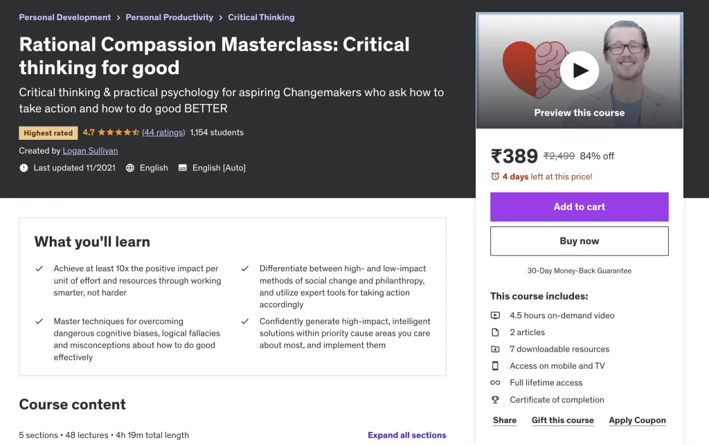 Rational Compassion Masterclass Critical thinking for good Udemy 2024 01 003775