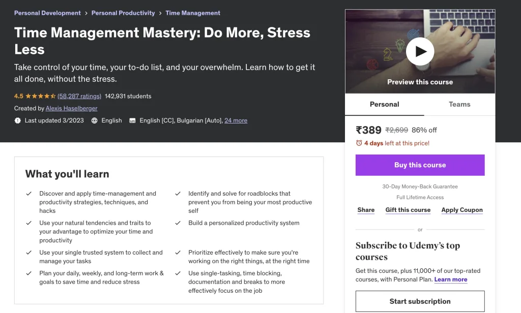 Time Management Mastery Do More Stress Less Udemy 2024 01 003761