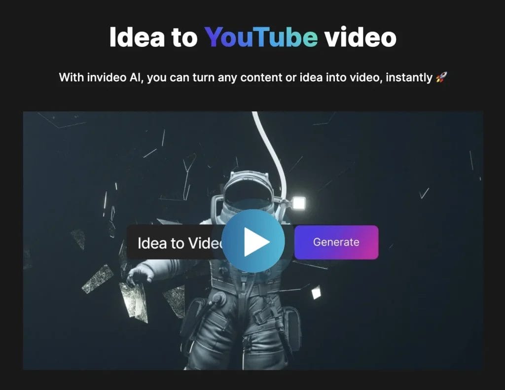 Turn ideas into videos AI video creator invideo AI 2024 02 004016