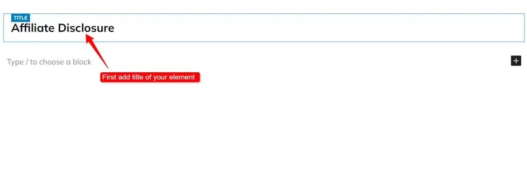 add title of the element