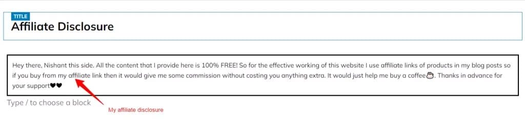 affiliate disclosure