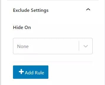 exclude settings options kadence hooks