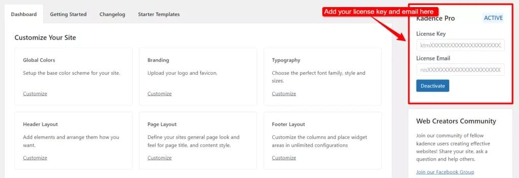 how to activate kadence pro version 1