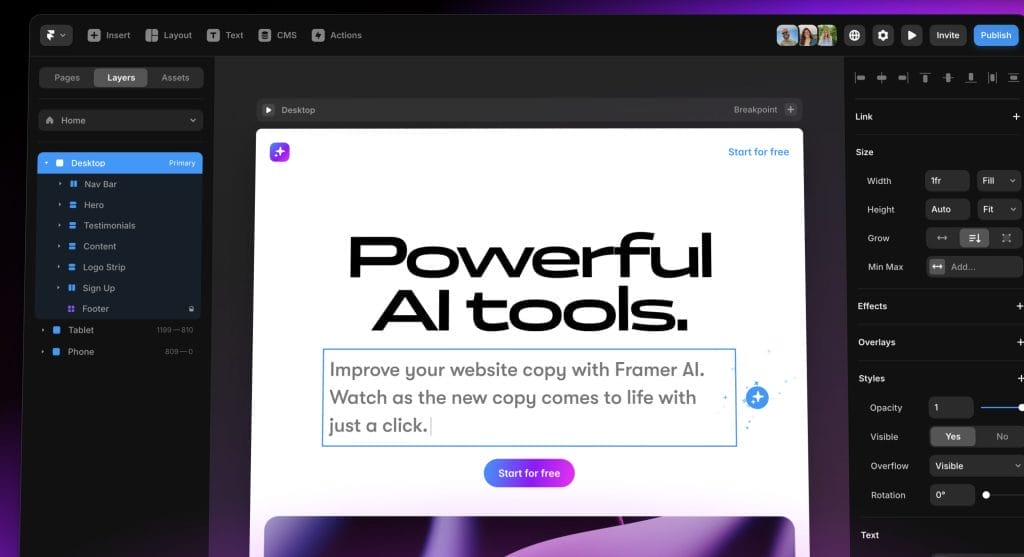 AI Tools in Framer iXFkQZ03