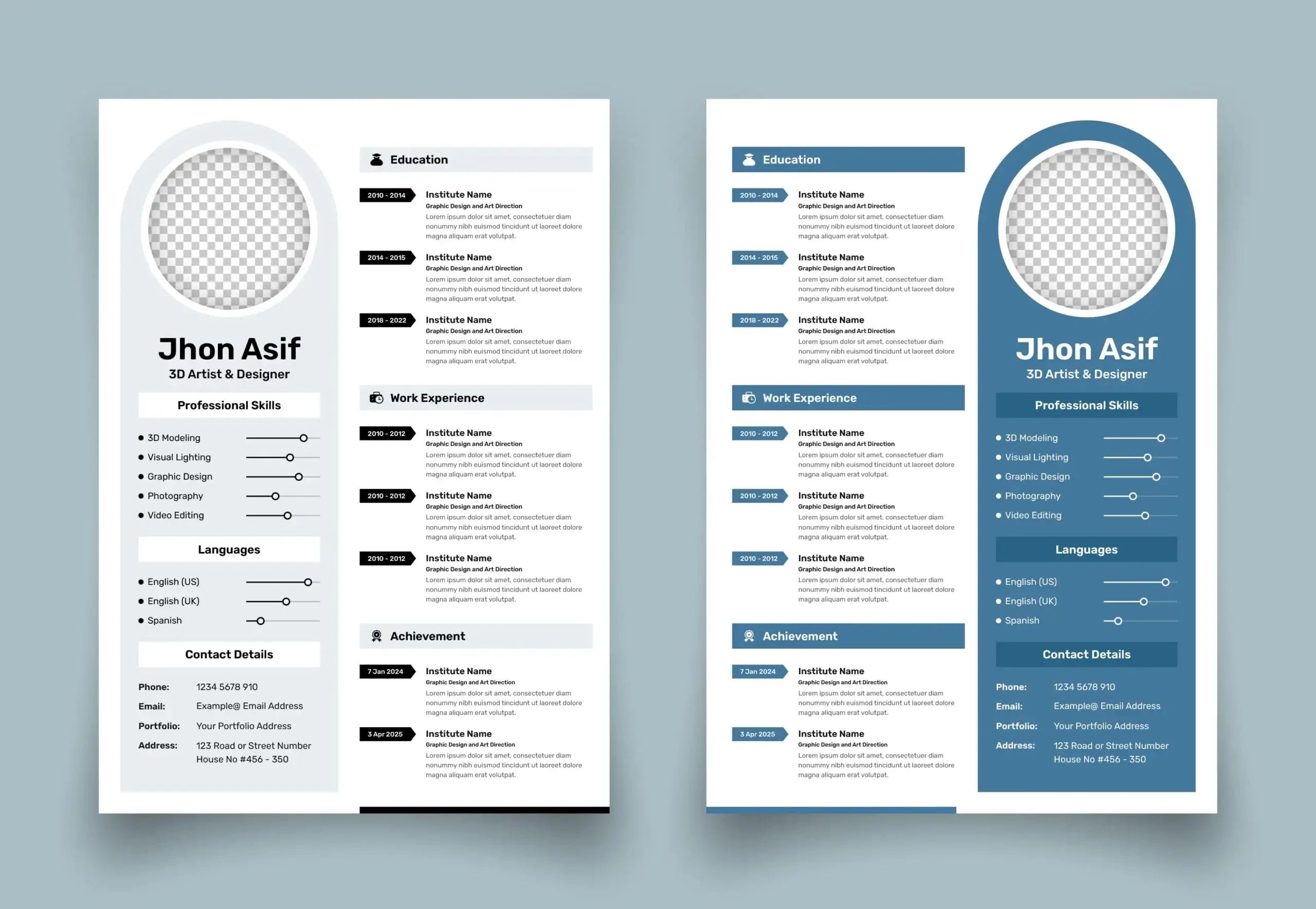 resume templates one and two scaled