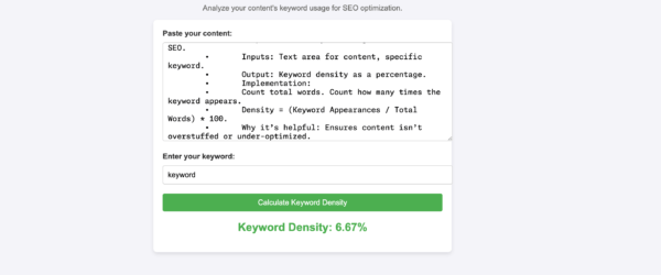 Keyword Density Checker