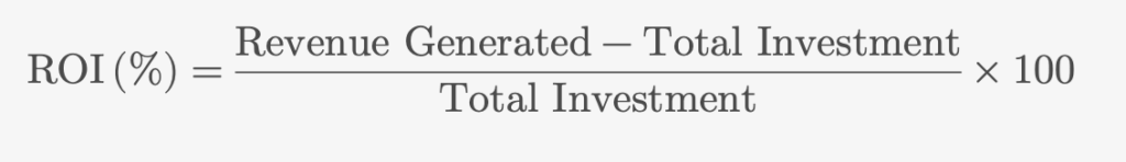 Marketing ROI Calculator formula