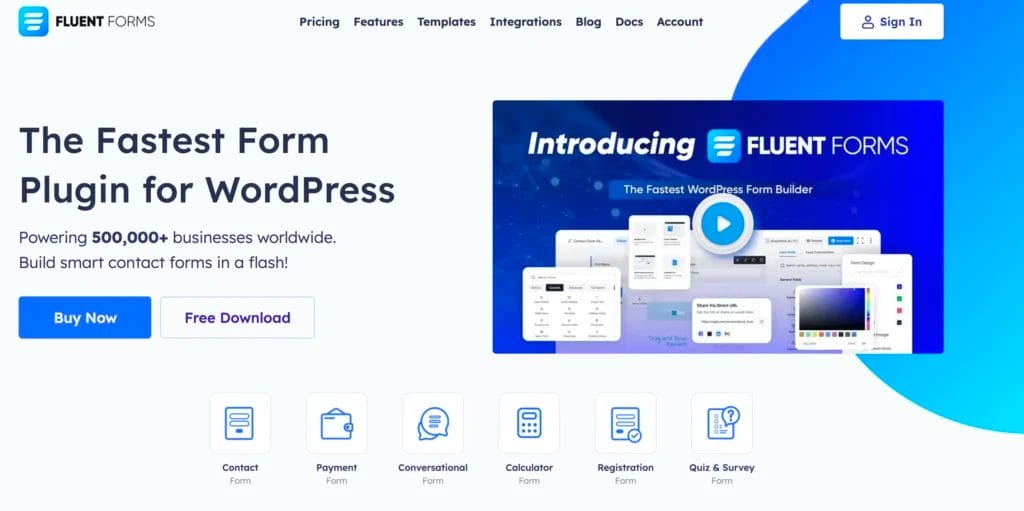 Fluent Forms The Fastest WordPress Form Builder