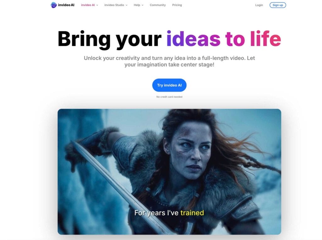 Invideo AI Bring your Ideas to life