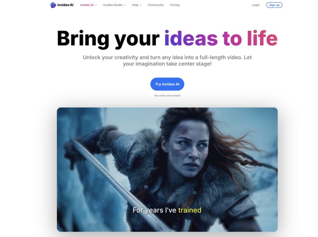 Invideo AI Bring your Ideas to life