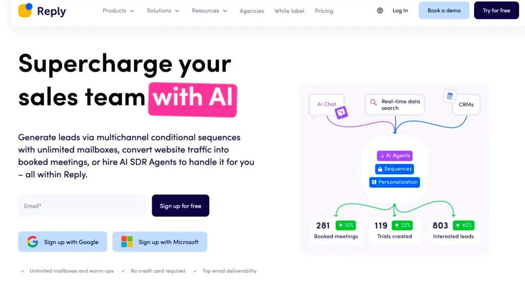 Reply.io AI Sales Outreach Cold Email Platform