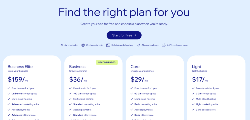 Wix Pricing Information Upgrade to a Premium Plan Wix.com