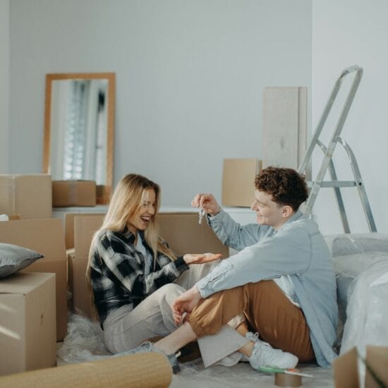 a couple after buying a new home