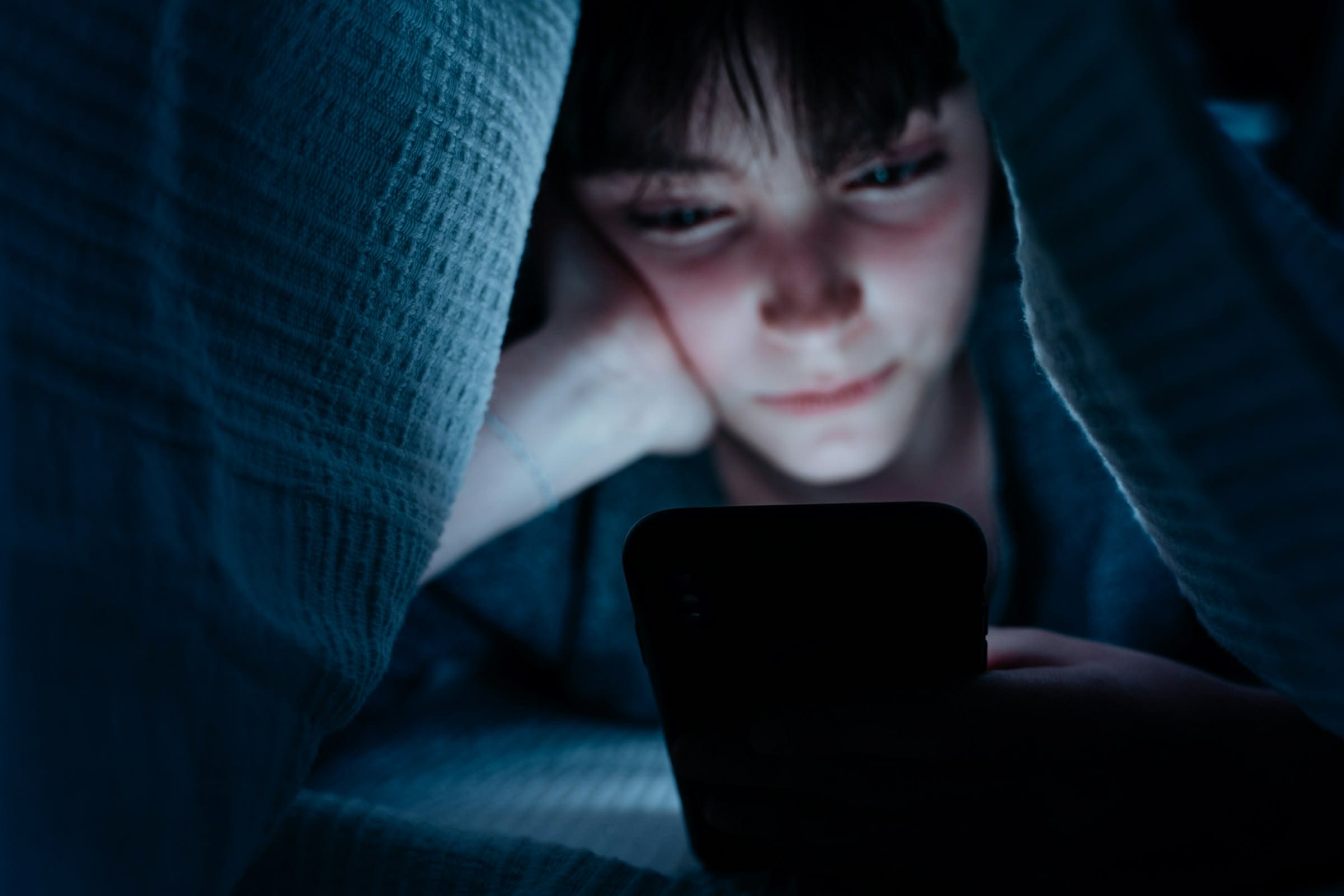 girl using a smartphone