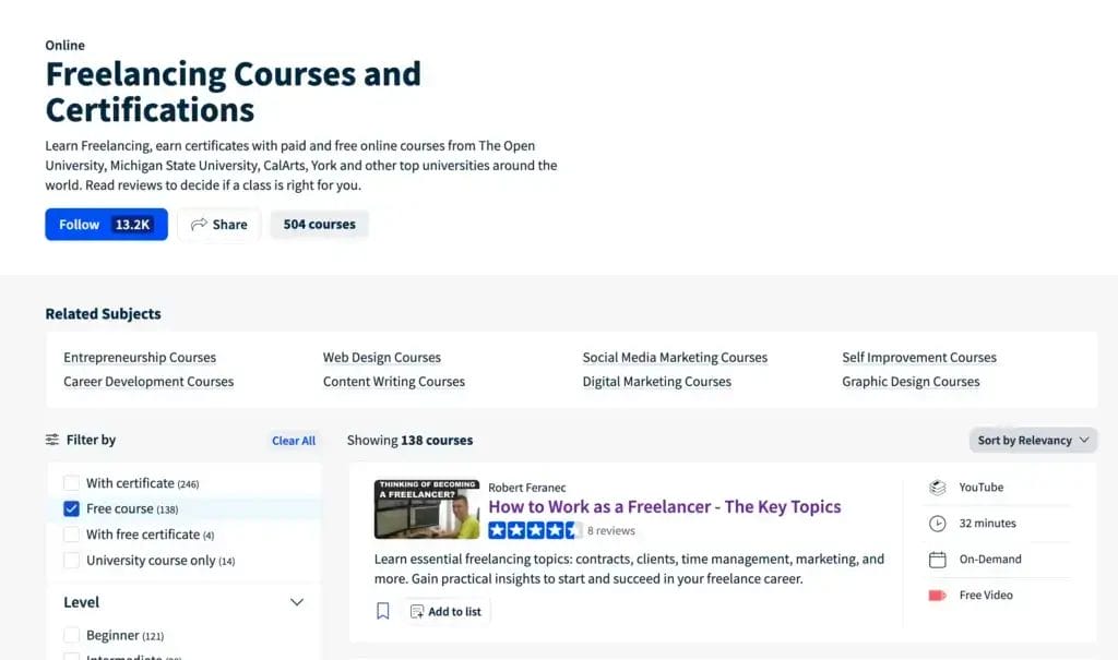 500 Freelancing Online Courses for 2025 Explore Free Courses Certifications Class Central2025