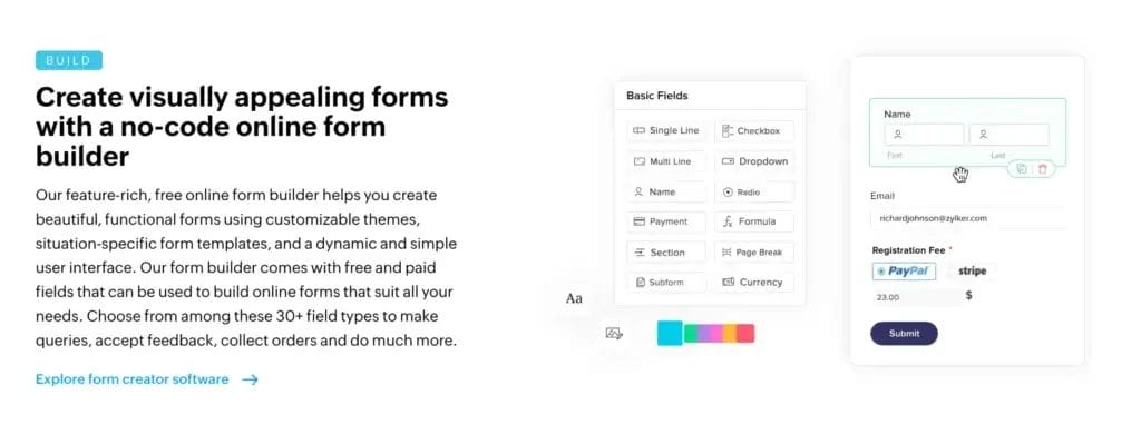 Form Builder Create Free Online Forms Zoho Forms2025