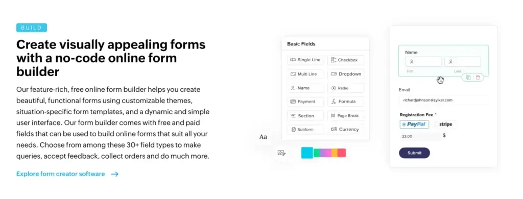 Form Builder Create Free Online Forms Zoho Forms2025