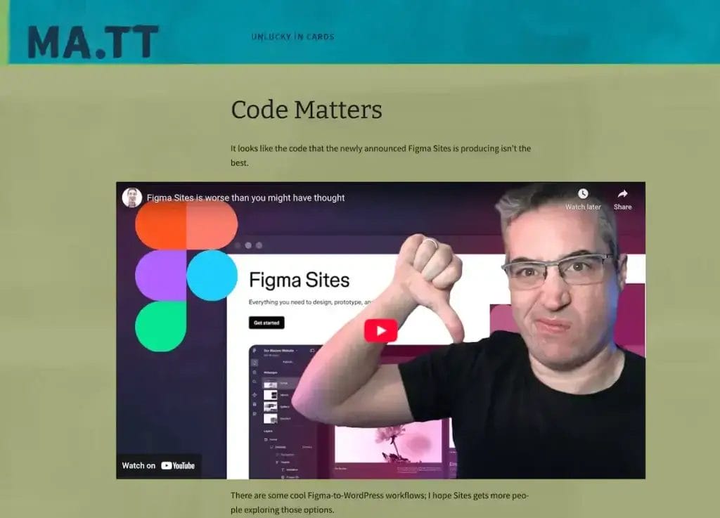 Matt Mullenweg Unlucky in Cards2025