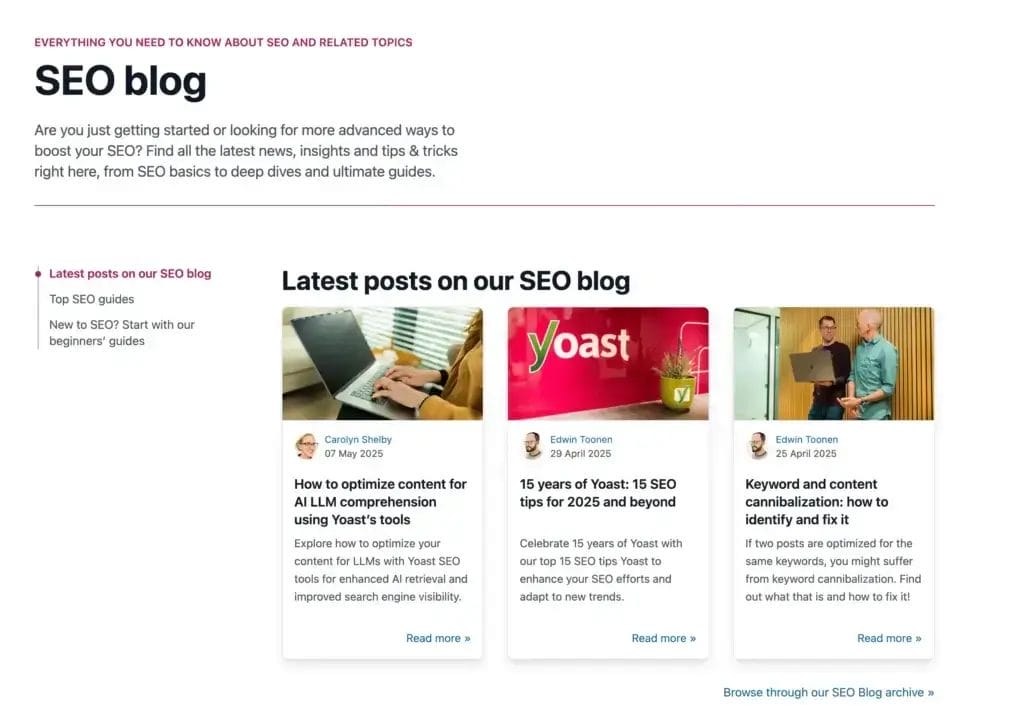 SEO blog • Yoast2025