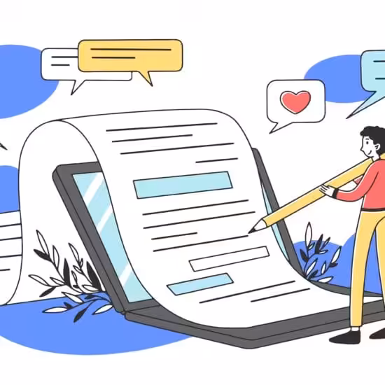 content author writing creative article illustration