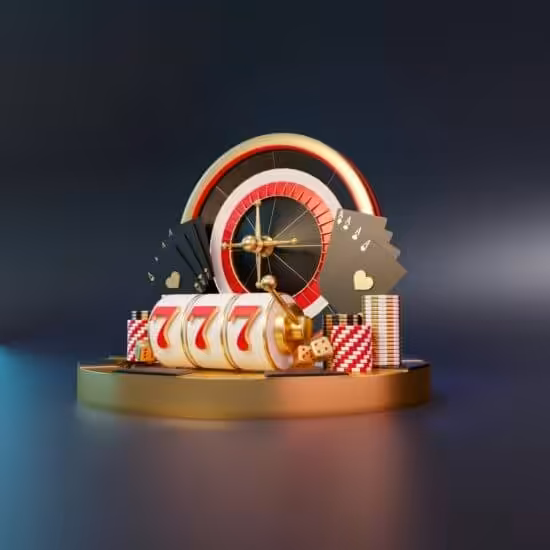 Colorful casino-themed 3D illustration