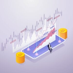 Man analyzing cryptocurrency market trends