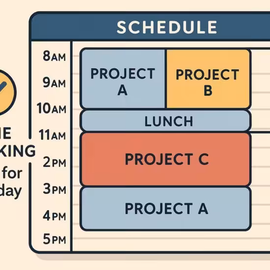 Daily schedule with time blocking