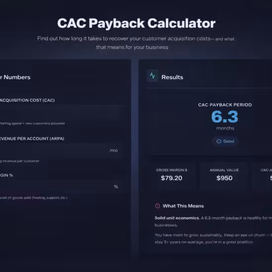 cac payback calculator