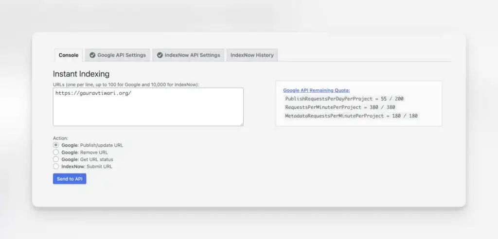 Instant Indexing ‹ Gaurav Tiwari — WordPress2026