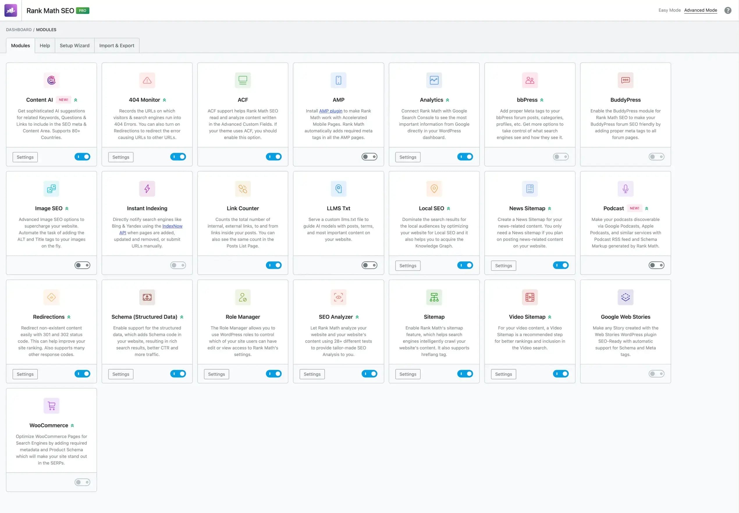 Rank Math Review - SEO modules