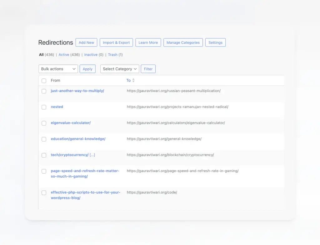 Redirections ‹ Gaurav Tiwari — WordPress2026